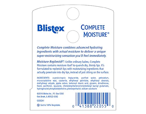 Blistex Complete Moisture Lip Balm Bundle - Deep Hydrating 0.15 oz x12