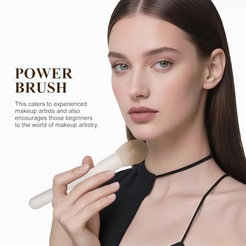 Makeup Brush Set Professional 13pcs£¬Premium Synthetic Powder Foundation Contour Blush Concealer Eyeshadow Blending Liner Make Up Brushes Kit£¨Milky B521£©