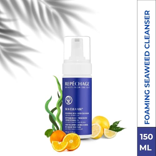 Repechage Sea Cleanse Foaming Seaweed Cleanser ? Hydrating Soap-Free Daily Facial Cleanser for All Skin Types with Seaweeds, AHAs, Soy Protein & Vitamin C ? Gently Exfoliating Face Wash ? 5 fl oz