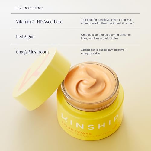Kinship Supermello Gel Cream Moisturizer + Brightwave Vitamin C Eye Cream Bundle | Lightweight Hyaluronic Acid Face Lotion | Energizing + Brightening Reduce Dark Circles & Puffiness | All Skin Types