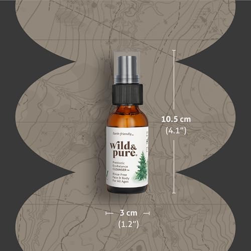 Wild & Pure EWG Verified Natural Travel Size Body Wash Set (1.7oz Foam, 0.9oz Spray + wipes) | Cleanser, Deodorizer, Moisturizer | pH-Balanced, Microbiome-Friendly, Plant-Based | Refillable Skincare