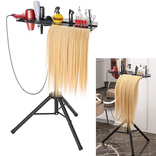Adjustable Stainless Steel Hair Extension & Wigs Rack Salon Organizer