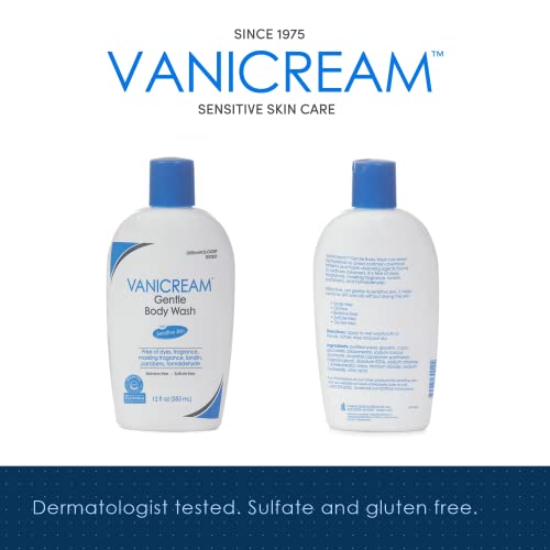 Vanicream Shampoo (12 Fl Oz) Gentle Facial Cleanser with Pump Dispenser (8 fl oz) Gentle Body Wash (12 Ounce) Bundle