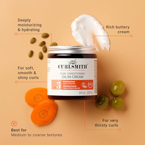 Curlsmith Curl Conditioning Oil-in-Cream - Deep Moisture Leave-In for Thick Curly Hair, 8 Fl Oz - Vegan & Cruelty-Free