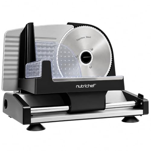 Nutrichef Electric Meat Slicer | 200W Automatic Meat, Deli & Bread