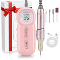 Madenia Pink Rechargeable Electric Nail Drill with LCD Screen - Professional Manicure Tool