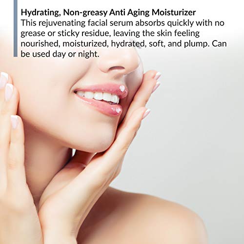 Anti-Aging Face Serum with Vitamin C & Hyaluronic Acid - Brightening Moisturizer, Plant-Based, 1 fl oz