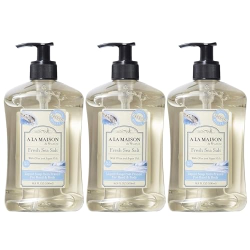 Fresh Sea Salt Hand Wash - Natural Liquid Hand Soap with Essential Oils - 16.9 Fl Oz, 6 Pack