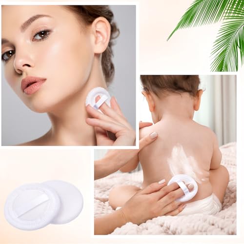 Cotton Powder Puffs - White, 100 Pack, Soft & Gentle Makeup Applicators