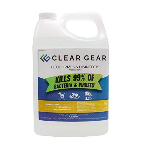 Clear Gear Disinfectant & Deodorizer for Sports Equipment 128 Fl Oz (1 Gallon) - EPA-Registered