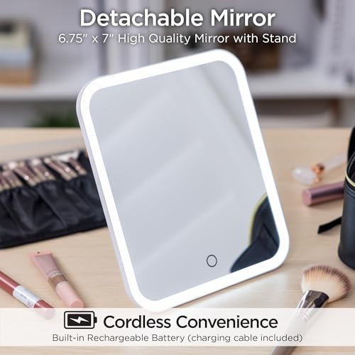Travel Makeup Bag with LED Mirror, Cosmetic Organizer with Lighted Mirror