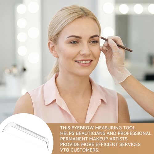 Eyebrow Ruler Eyebrow Measuring Tool Beginner Brow Mapping Kit(Includes Pigment Coloring Cotton), Achieve Symmetrical Perfectly Shaped Brows Brow Makeup Tools TA638