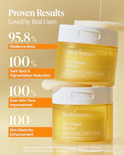 Korean Collagen Toner Pads with Niacinamide & Peptides - Hydrating Skin Reset, 80 Pads