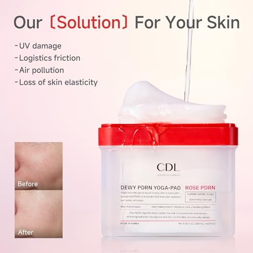 CANDORLOV Korean Exfoliating Face Pads with PDRN & Hyaluronic Acid - Hydrating & Firming, 60 Pads