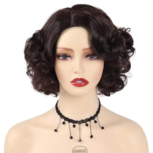 Brown Curly Wig 12 Inch Short Synthetic Hair for Women - Realistic & Stylish