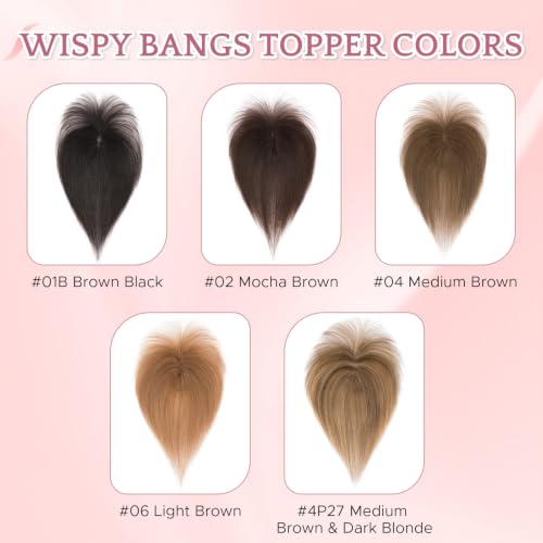 SEGO Human Hair Hair Topper for Women 10 Inch Dark Brown Shedding Free