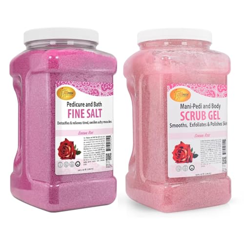 Hydrating Rose Pumice Scrub & Body Foot Mask Set – Exfoliating & Nourishing, 128 Oz Each