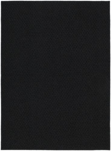 Garland Rug Town Square Black 8x10 Non-Slip Area Rug for Living Rooms & Hallways - Variation of Black / 8' x 10'