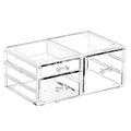Cq Acrylic Stackable Makeup Organizer with 3 Drawers, Clear, Compact Storage for Vanity, Bathroom & Office