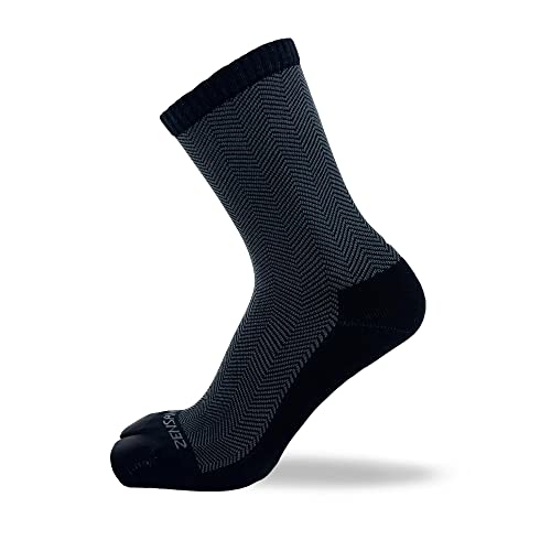 Zensah Bunion Ease Sock - Corrector Relief Toe Separator Socks for Women Men, Black/Grey, X-Large
