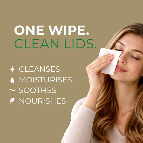 3 Pack Eyelid & Lash Wipes with Tea Tree, Coconut Oil & Aloe Vera for Demodex & Blepharitis