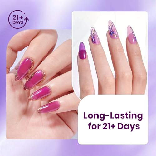 Beetles Rubber Base Gel Nail Polish Lavender Garden 6Pcs 15ml - Long-Lasting & Elegant