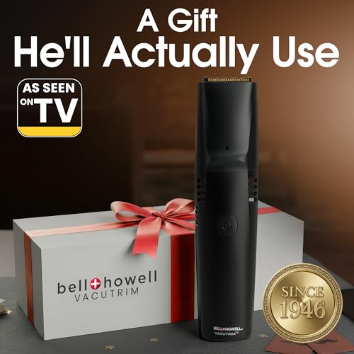 Bell+Howell Vacutrim Cordless Beard Trimmer with Vacuum & 20 Settings