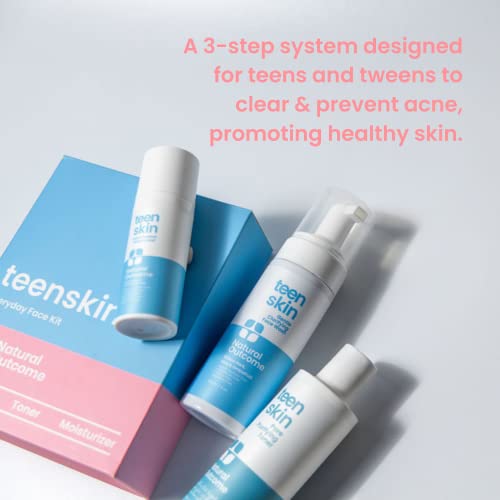 Teen Skin Care Kit 3-Step Acne Face Wash Toner & Moisturizer Set