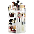 AMEITECH 8-Layer Rotating Makeup Organizer with Lipstick Storage - Large Capacity, Adjustable & Clear