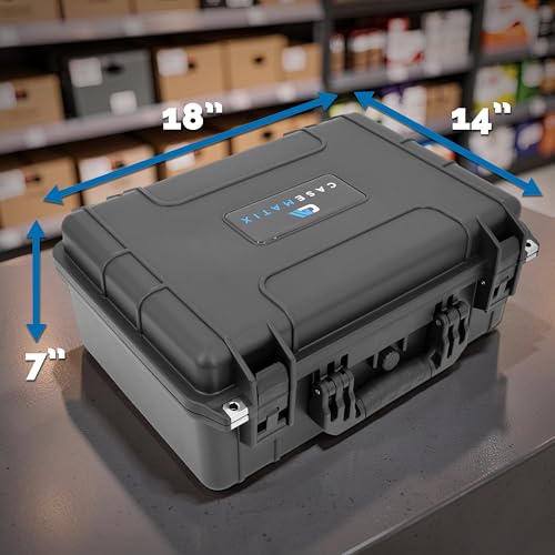 18-Inch Waterproof Lockable Knife Storage Case with 48 Slots & Accessory Compartment