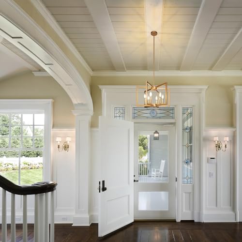 Klgxnrd 6-Light Gold Pendant Light Fixture Modern Farmhouse Chandelier