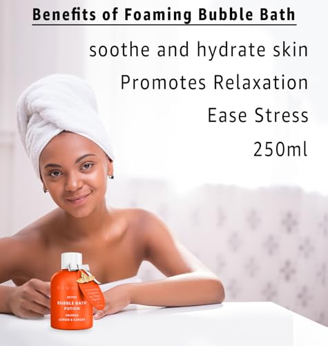 Natural Citrus Bubble Bath with Essential Oils for Relaxation & Hydration - Spa Gift Set