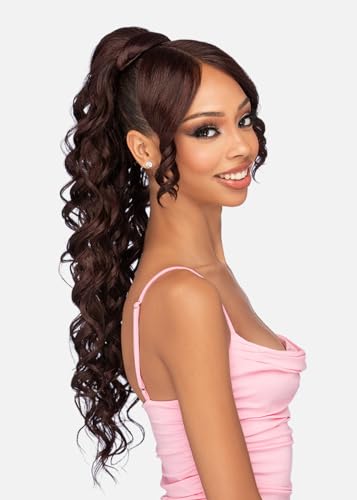 Vivica A. Fox LBP-TOBI Bang & Pony Hairpiece Color 1B Off Black - Quick & Easy Lace Style