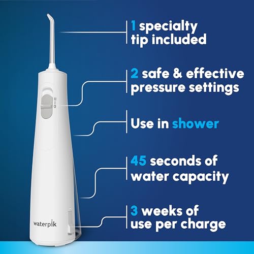 Waterpik Cordless 1100 Rechargeable Water Flosser White - Portable Oral Hygiene
