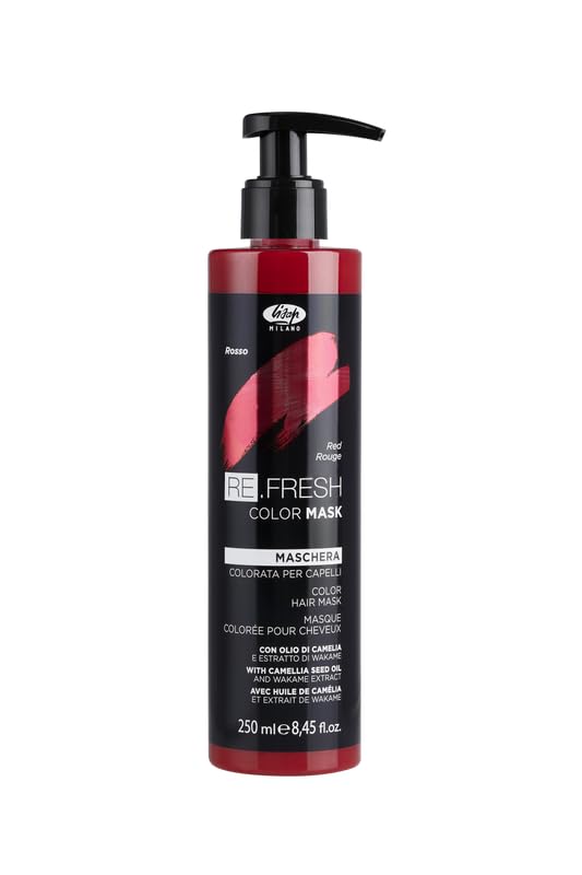 Lisap Red Color Depositing Hair Mask - Deep Conditioning & Shine, 8.45 oz