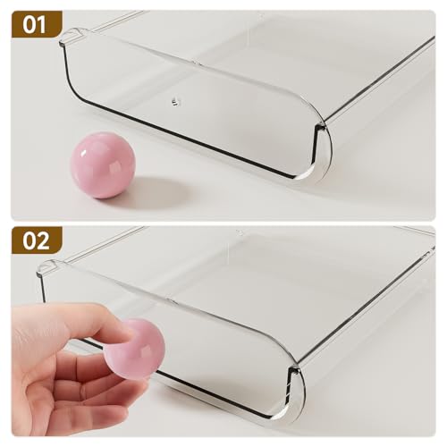 3-Drawer Desktop Organizer, Compact Vanity Drawer Organizer for Makeup, Small Plastic Drawer Containers for Bathroom, Cabinet