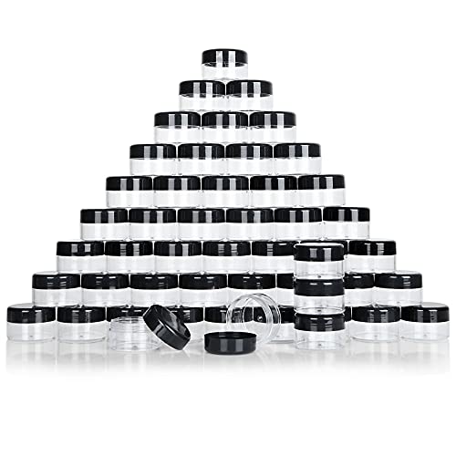 100pcs Clear Cosmetic Jars with Lids - 20g Reusable Plastic Containers for Lip Balm & Cream