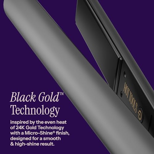 1 Inch Flat Iron Hair Straightener - Micro-Shine Black Gold Ionic Styling Iron - Pack of 1