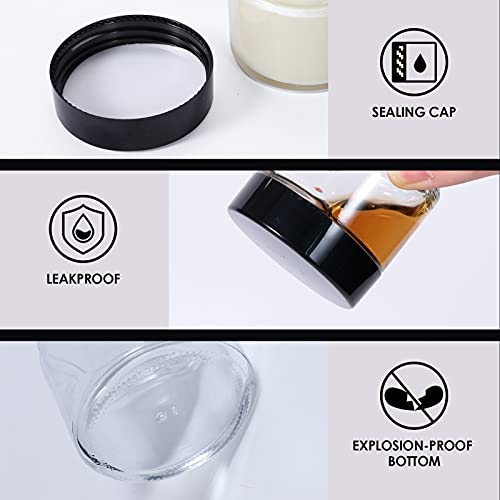 Clear 4oz Glass Cosmetic Jar with Lid - Pack of 30 - HOA Kinh
