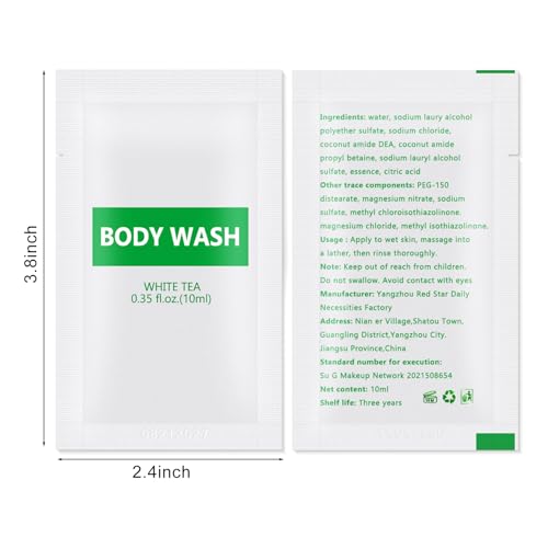 HQSLsund 200 Pack Travel Size Body Wash - 0.35 Fl Oz Individually Wrapped
