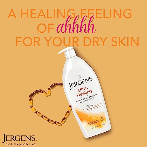 Jergens Hand and Body Lotion & Ultra Healing Dry Skin Moisturizer, Body and Hand Lotion for Dry Skin, for Quick Absorption into Extra Dry Skin, with HYDRALUCENCE blend, Vitamins C, E, and B5, 32 Ounce