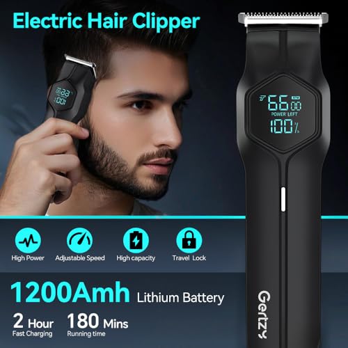5-in-1 Cordless Waterproof Beard & Hair Trimmer Kit for Men - Rechargeable, Magnetic Heads