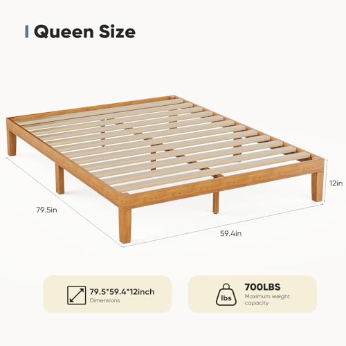 12 Inch Queen Bed Frame with Underbed Storage - Platform Bed, Modern Design
