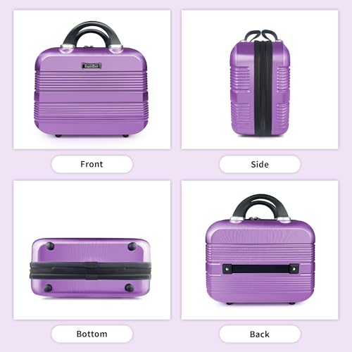 H007-Purple 14 Inch Waterproof Hard Shell Travel Makeup Case – GigabitBest