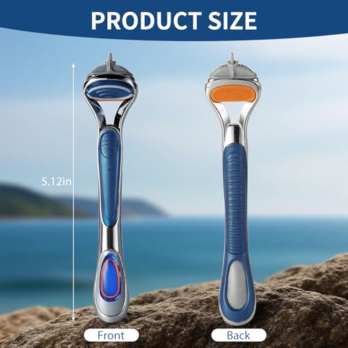 Replace Handle Compatible with Gillette Fusion5 Razors for Men, Comfort Glide Razor Handle Non-Slip Ergonomic Handles, Only The Handle(1 Pack Blue)