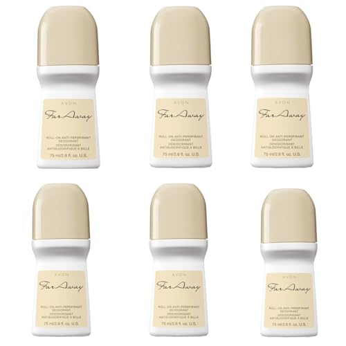 AVON Far Away Jasmine Roll-On Antiperspirant Deodorant 2.6 oz Pack of 6