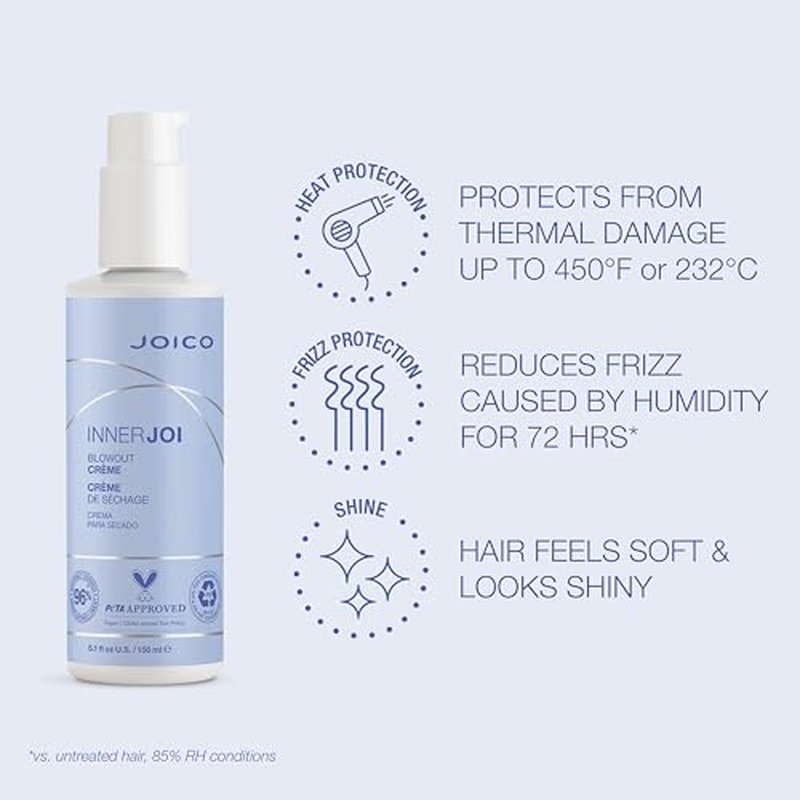 Joico InnerJoi Blowout Creme | Styling For All Hair Types | Sulfate & Paraben Free | Naturally-Derived Vegan Formula