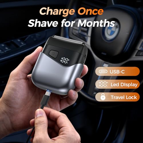 Vylto Electric Foil Shaver for Men - Black Silver, 3D Floating Heads & Precision Blades