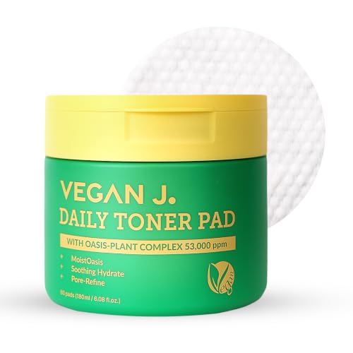 Vegan J Daily Toner Pads - Exfoliating & Hydrating Facial Cotton Pads