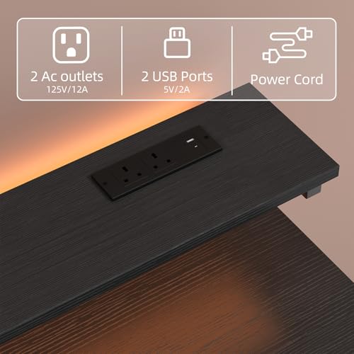 Small 31 Inch Gaming Desk with Drawers & Power Outlets - Black